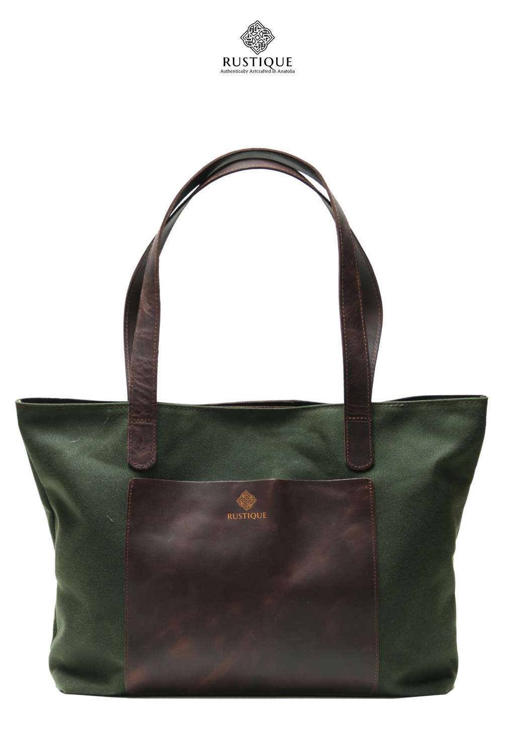 ASHIYAN Sport Tote Bag Maxi | Khaki Green Canvas