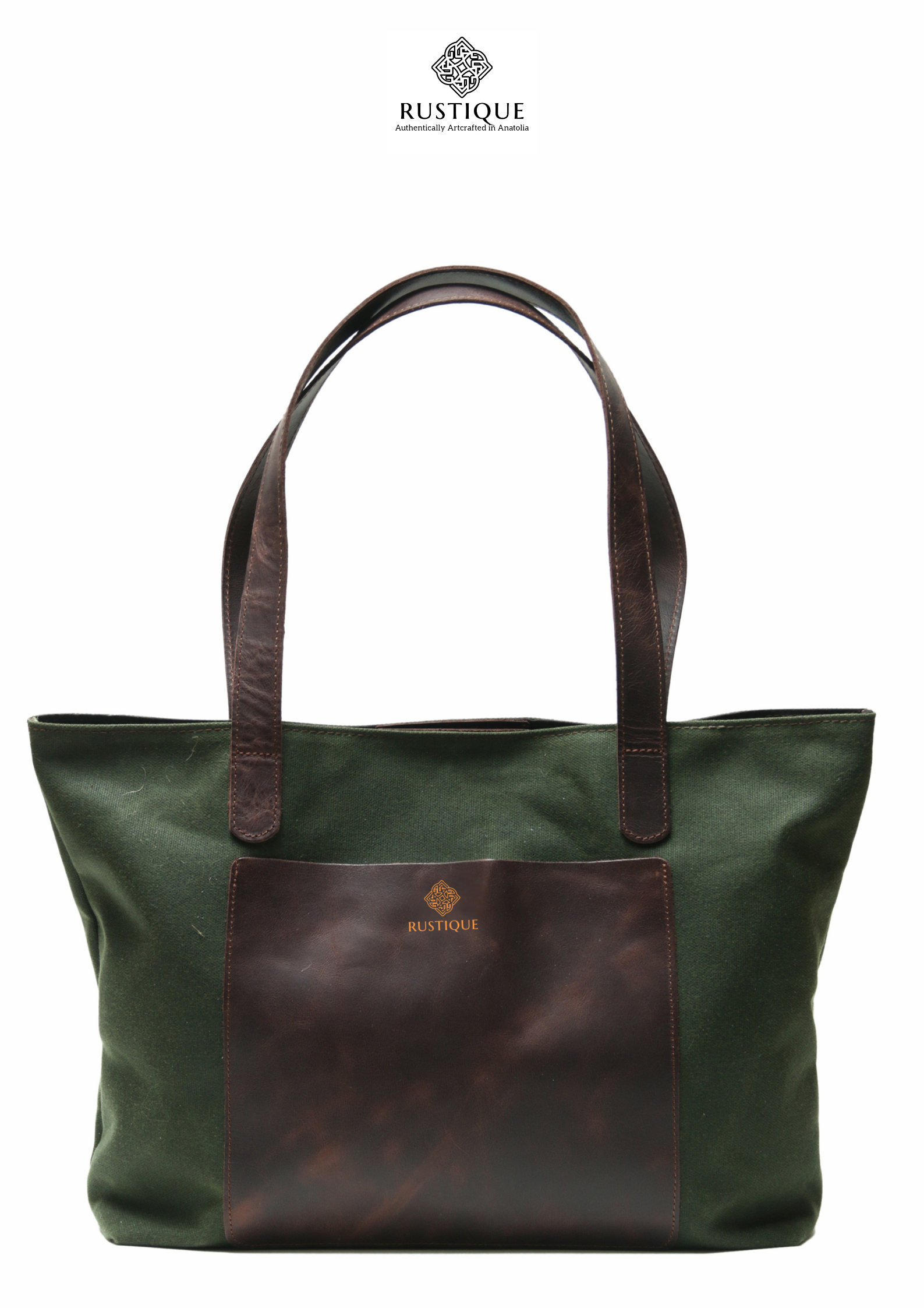 ASHIYAN Sport Tote Bag Maxi | Khaki Green Canvas