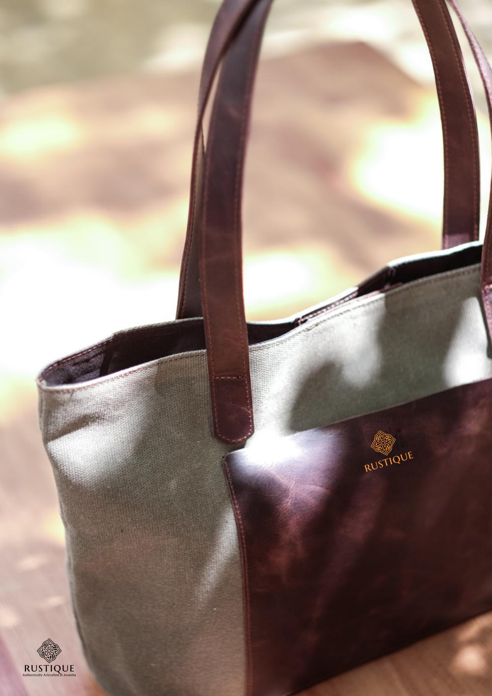 ASHIYAN Sport Tote Bag Maxi | Olive Green Canvas