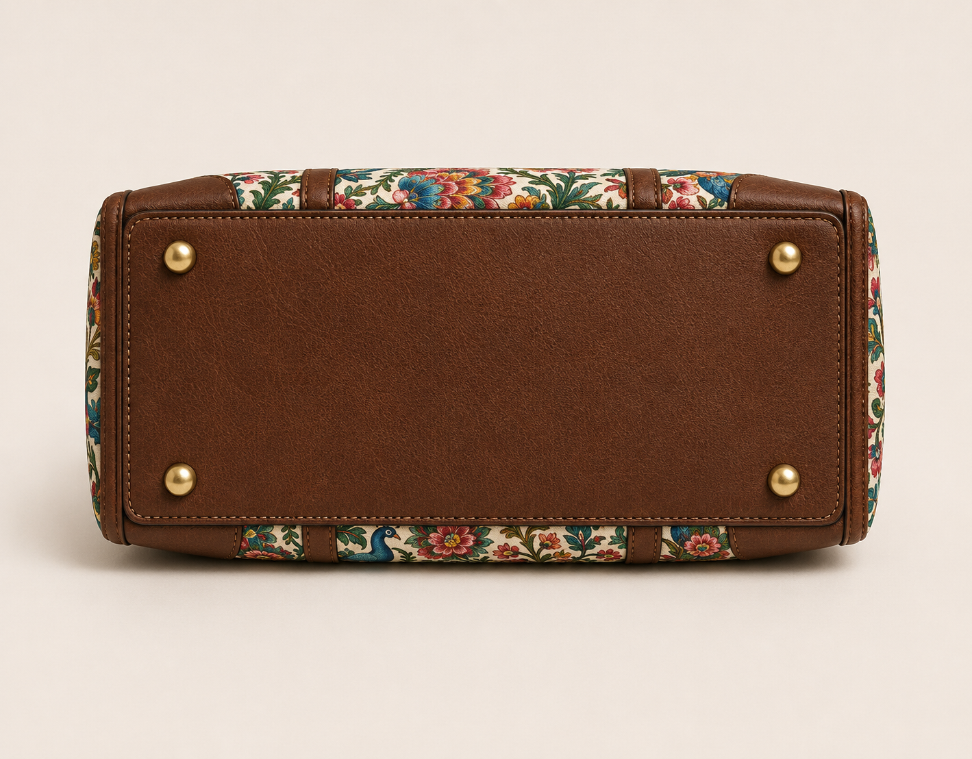 PEACOCK FLORAL TOTE BAG