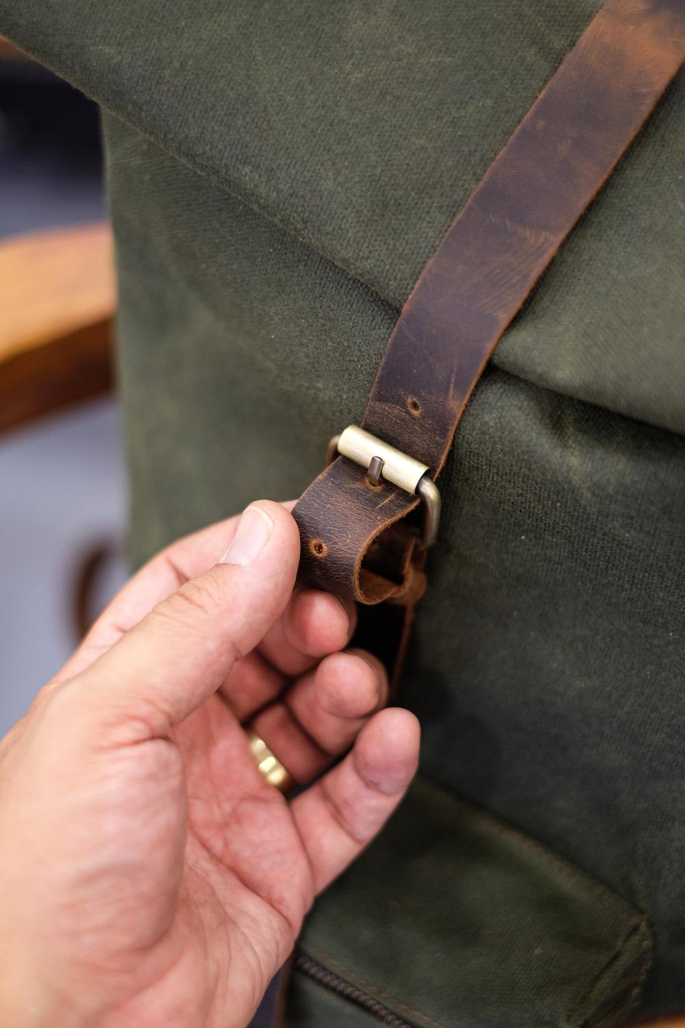 KESHANE Adjustable Backpack & Travel Bag | Khaki Green Canvas