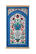 KHALILAH Samt-Gebetsmatte  Blau & Weiß