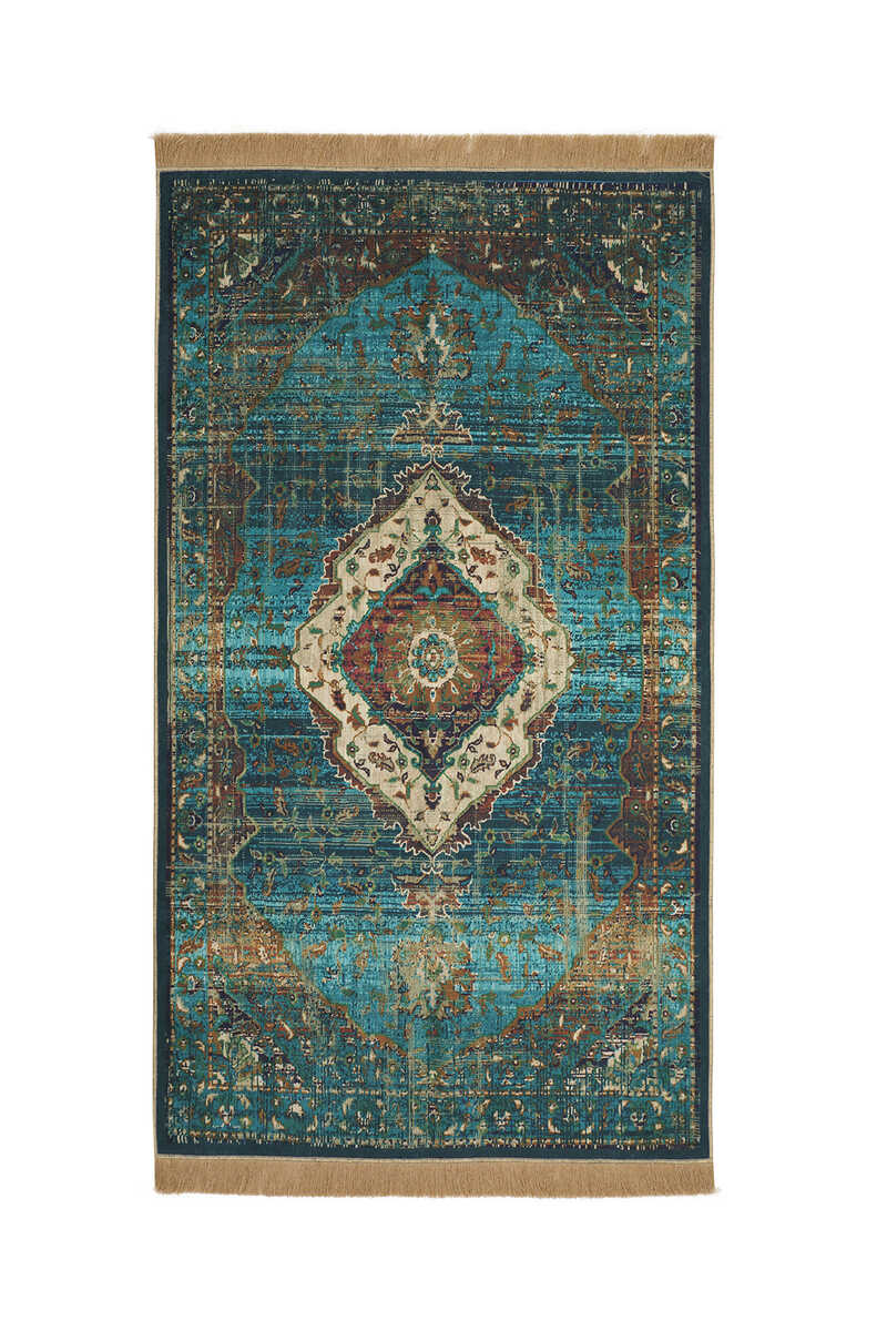 KHALILAH Velvet Prayer Rug Green
