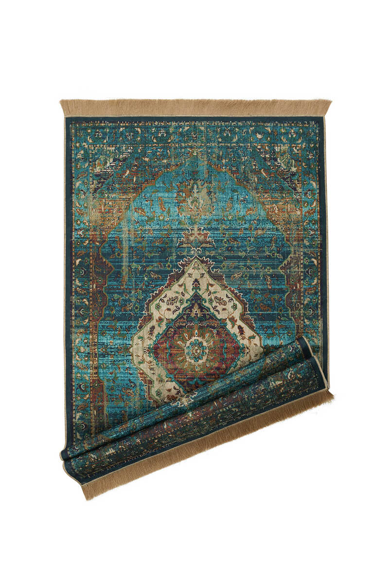 KHALILAH Velvet Prayer Rug Green