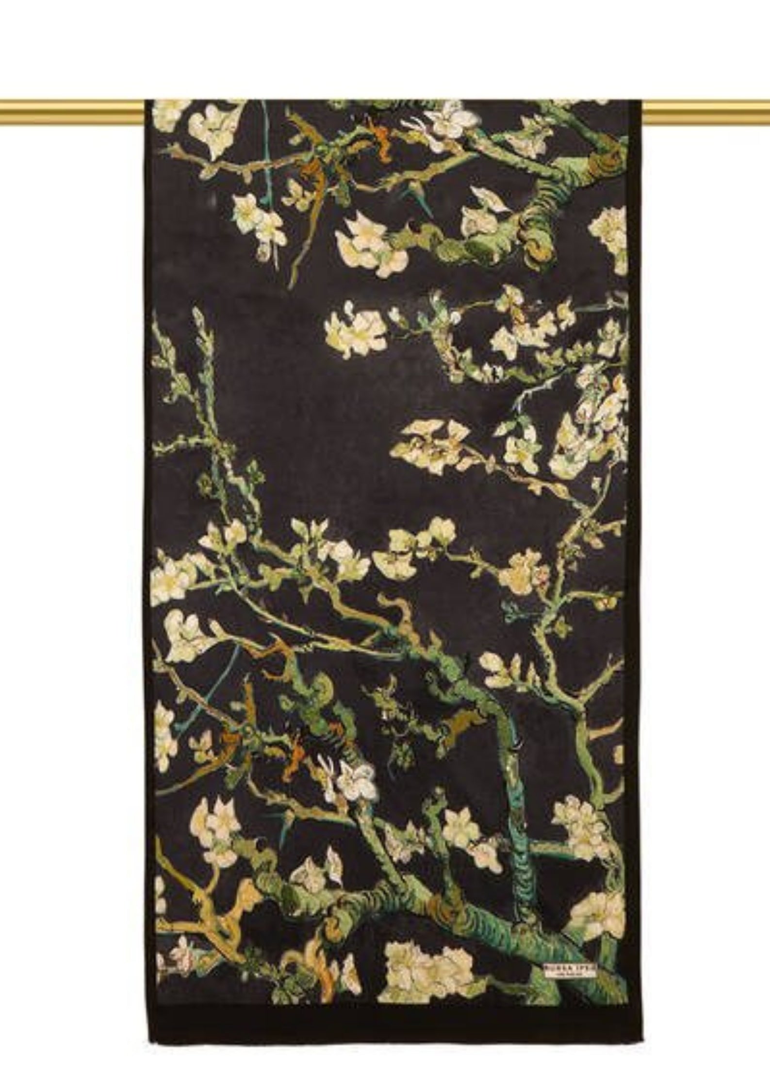 Almond Blossom Silk Foulard | Black