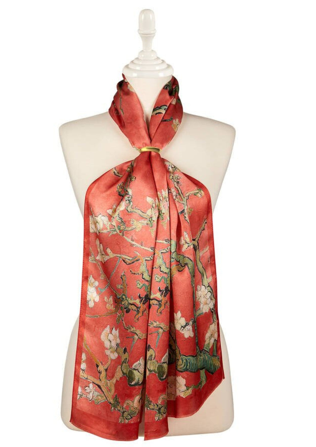 Almond Blossom Silk Foulard | Coral