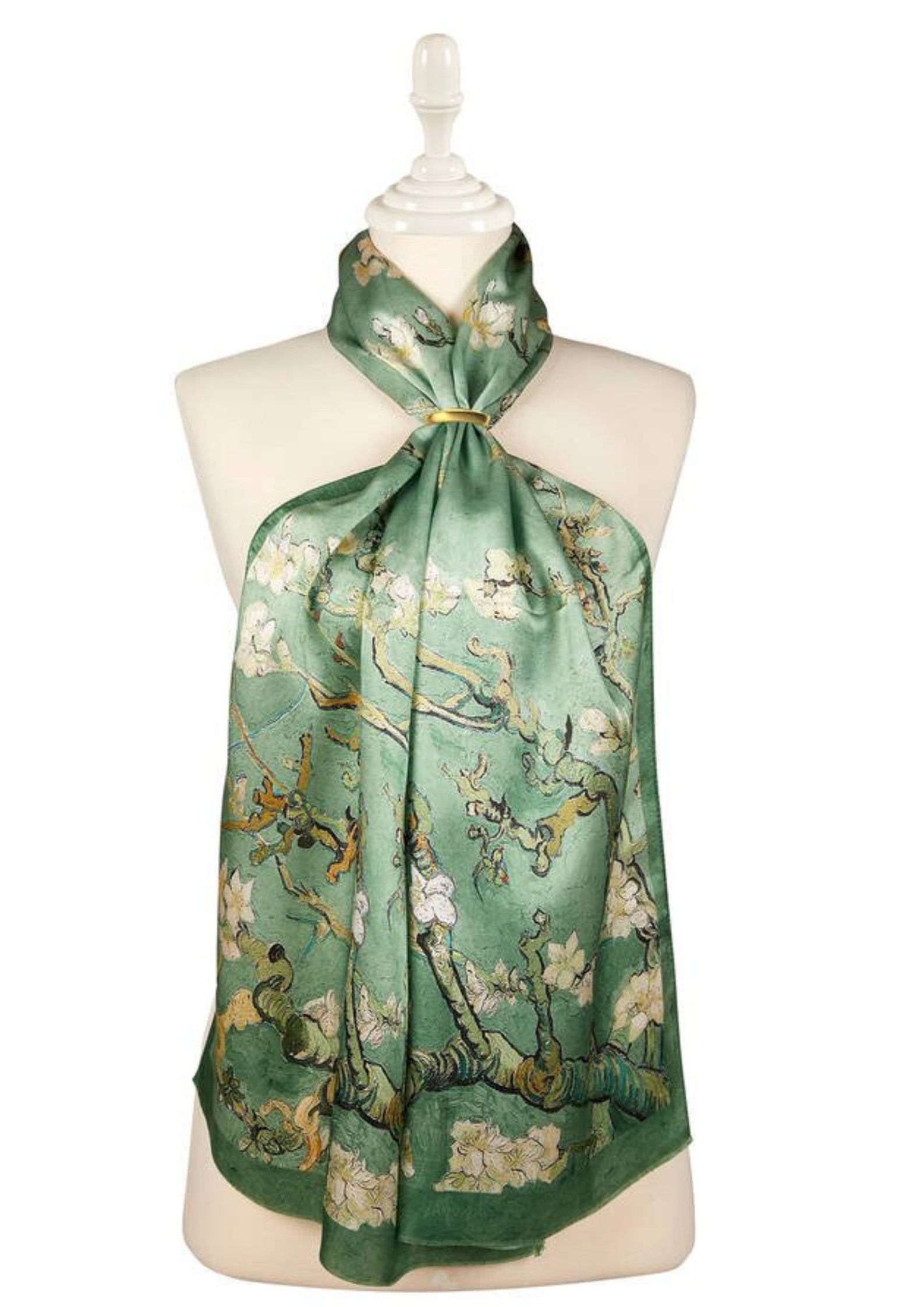 Almond Blossom Silk Foulard | Green