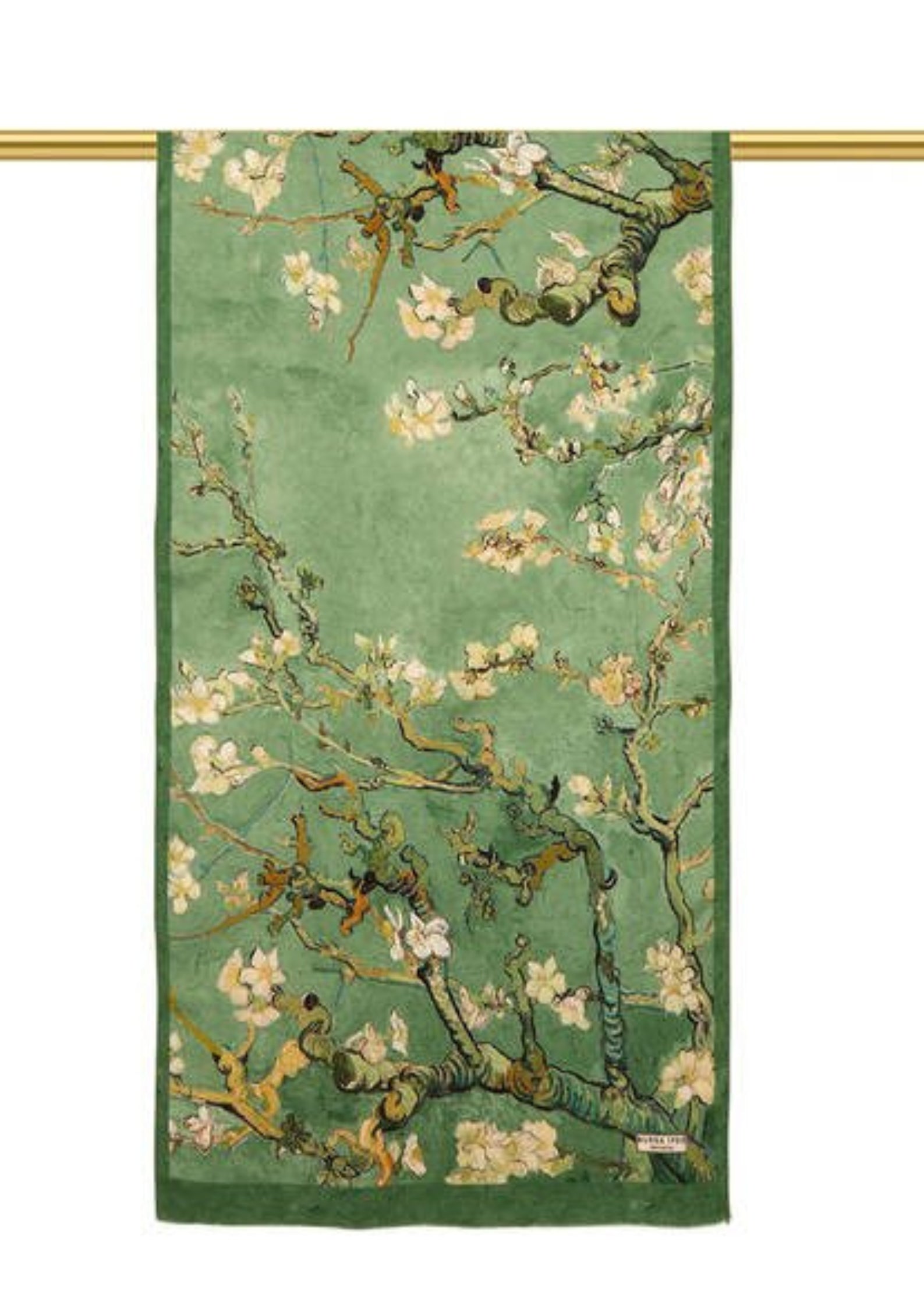 Almond Blossom Silk Foulard | Green