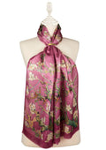 Seidenfoulard mit Mandelblütenmotiv | Rosa