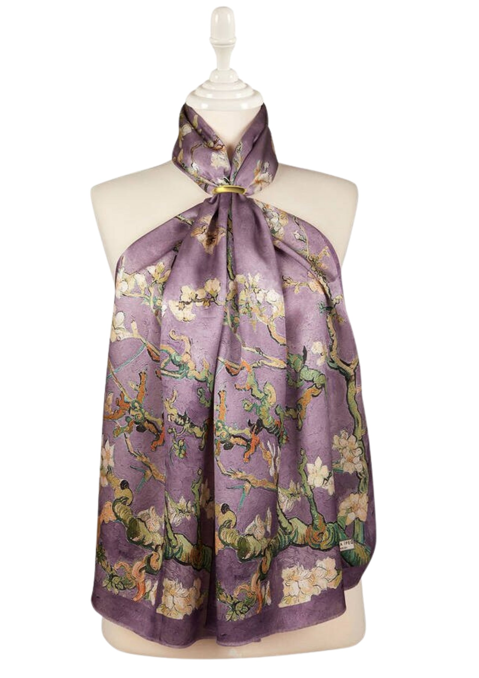 Almond Blossom Silk Foulard | Purple