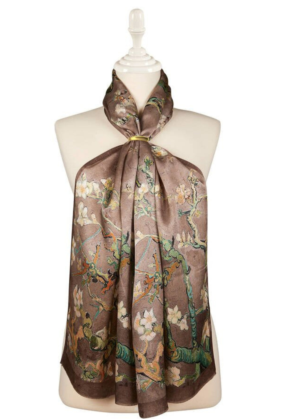 Almond Blossom Silk Foulard | Taupe