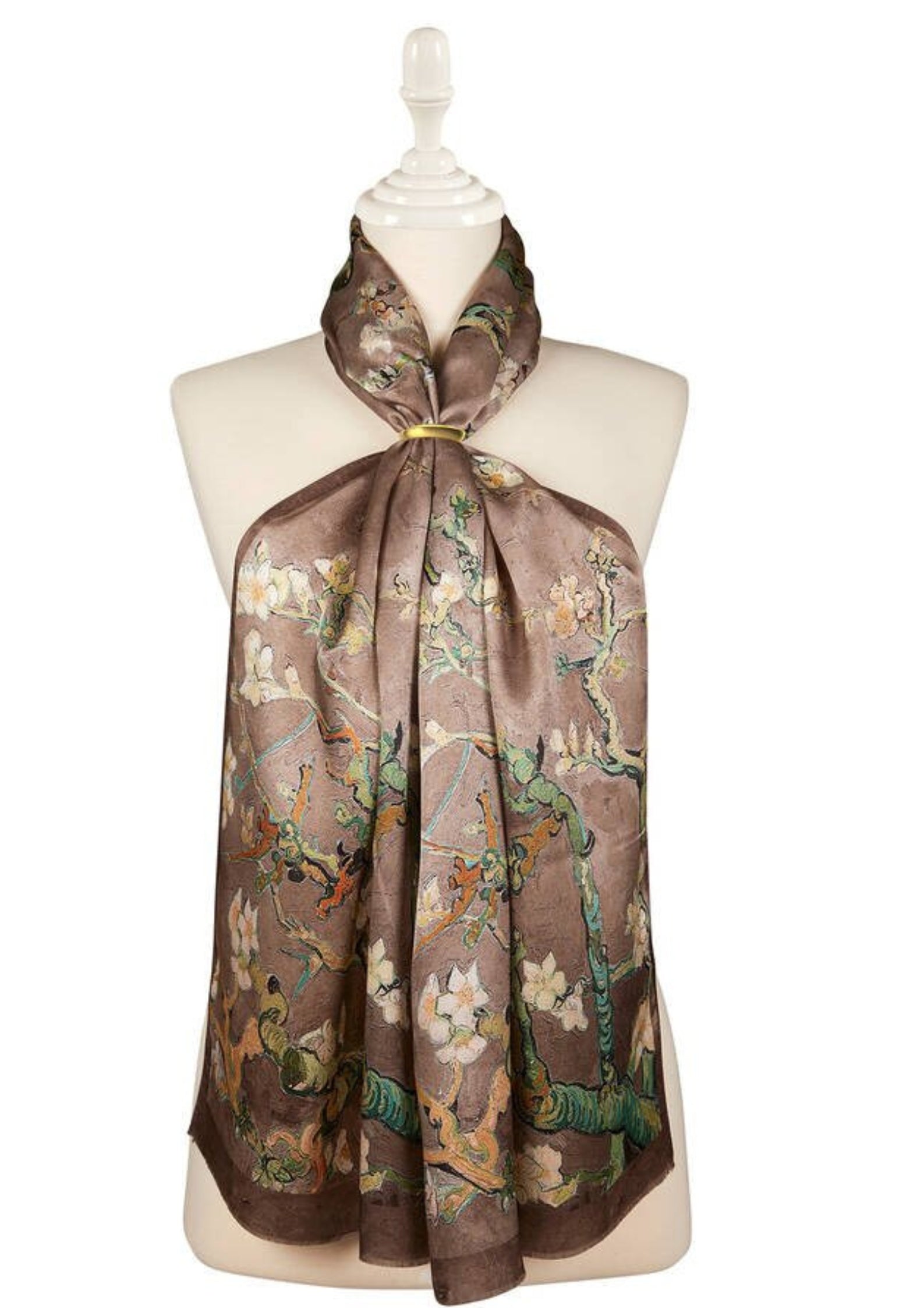 Almond Blossom Silk Foulard | Taupe