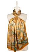 Seidenfoulard mit Mandelblütenmotiv | Gelb