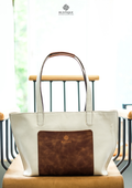 ASHIYAN Sport-Tote-Bag Maxi | Weißes Canvas