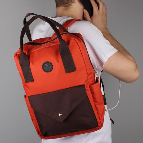 Bizzypack Smart Backpack with USB Charging Port - Mustard Yellow