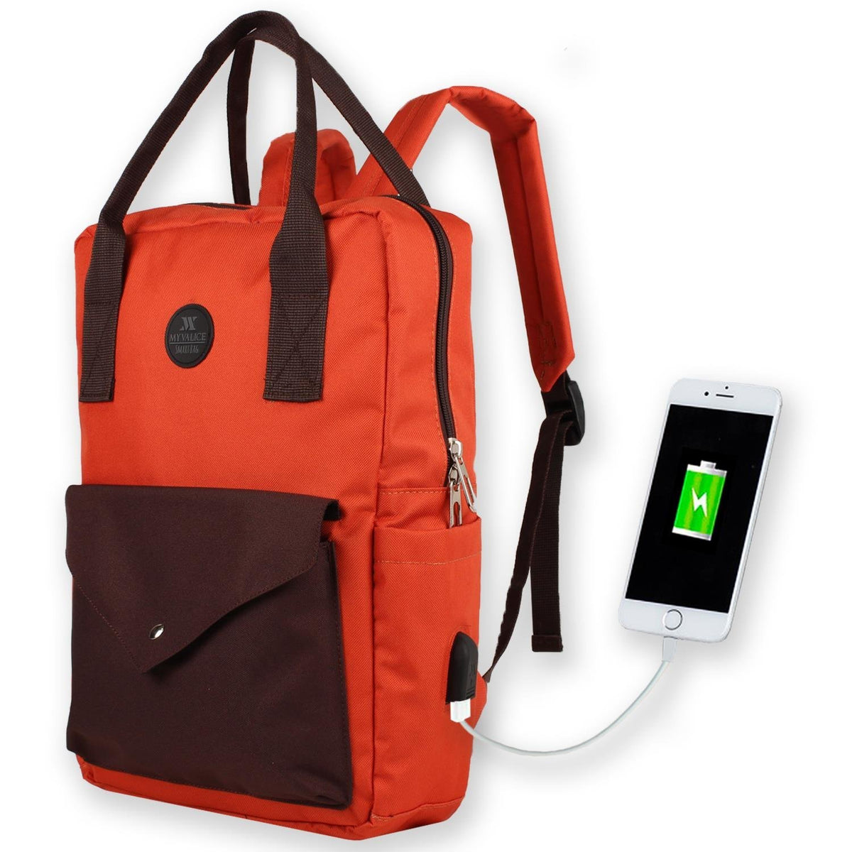Bizzypack Smart-Rucksack mit USB-Ladeanschluss – Senfgelb
