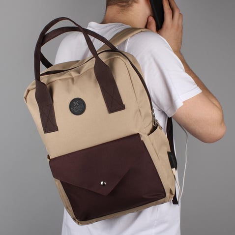 Bizzypack Smart Backpack with USB Charging Port - Khaki Green
