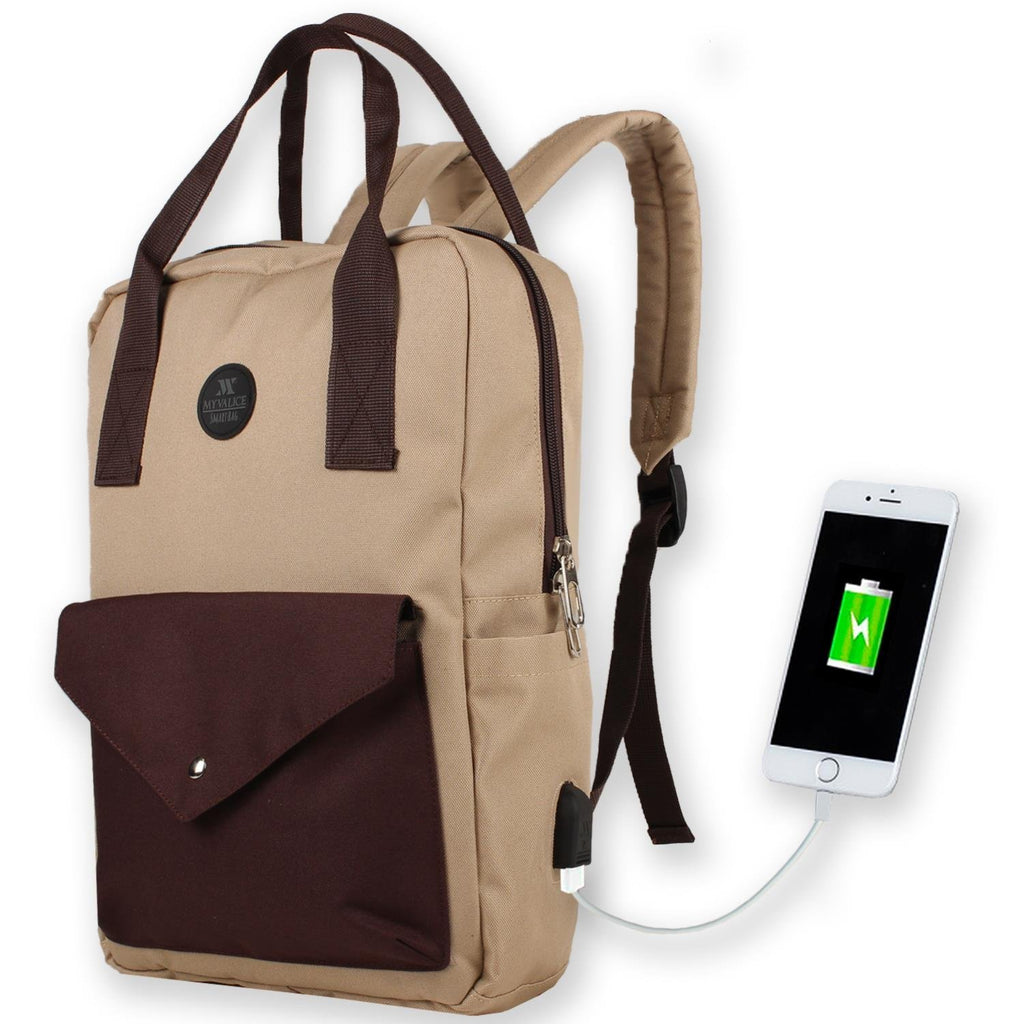 Bizzypack Smart Backpack with USB Charging Port - Mustard Yellow