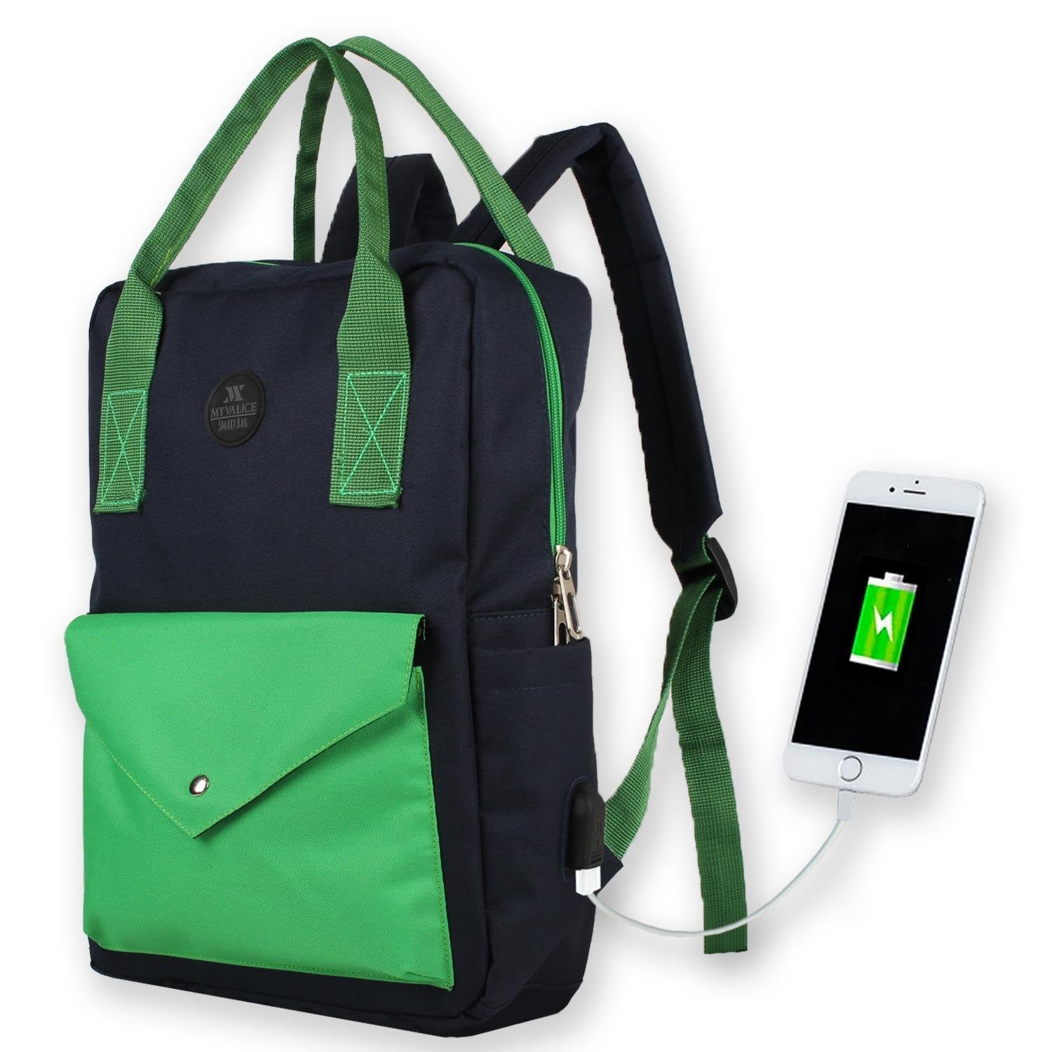 Bizzypack Smart Backpack with USB Charging Port - Khaki Green