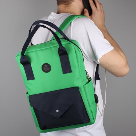 Bizzypack Smart Backpack with USB Charging Port - Khaki Green