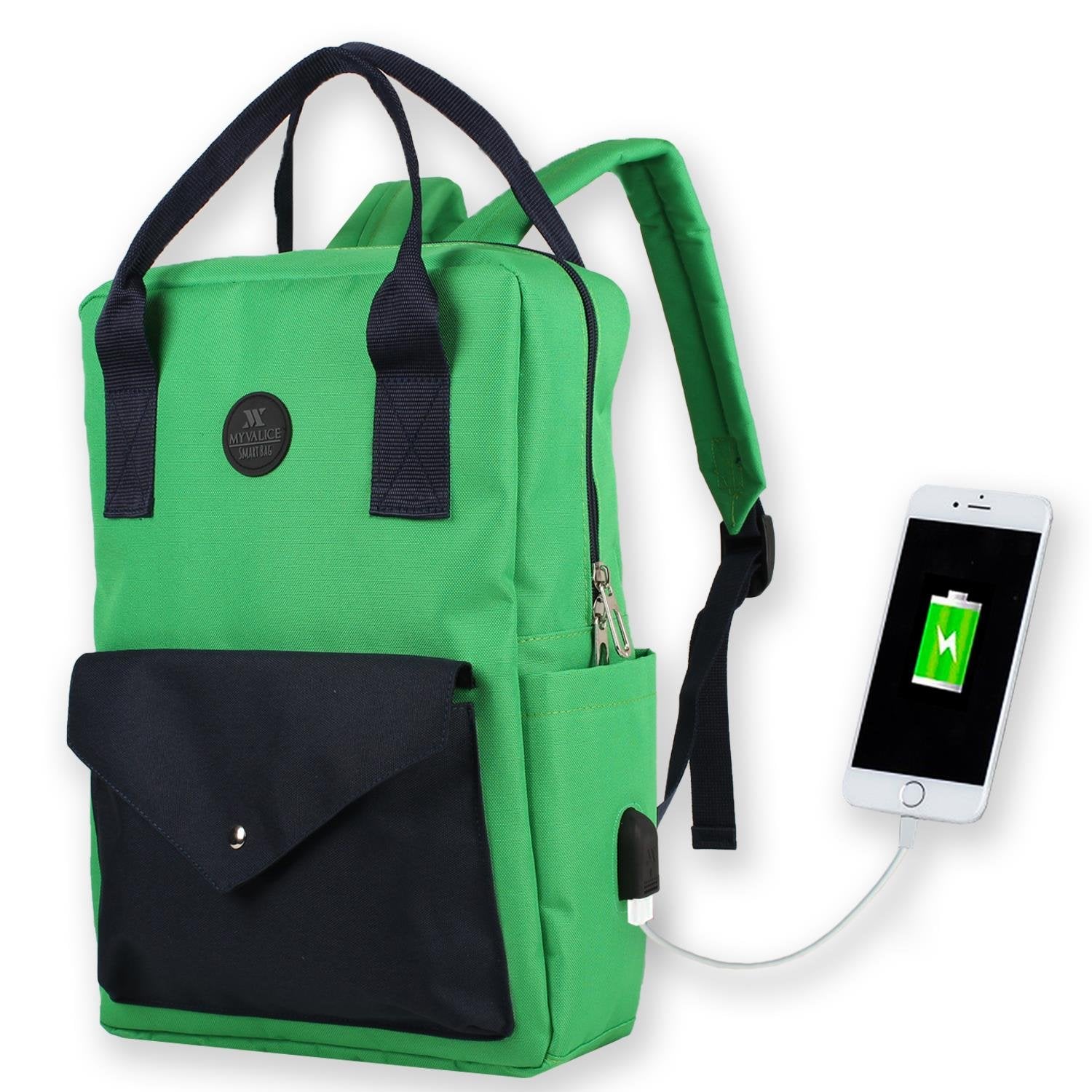 Bizzypack Smart Backpack with USB Charging Port - Khaki Green