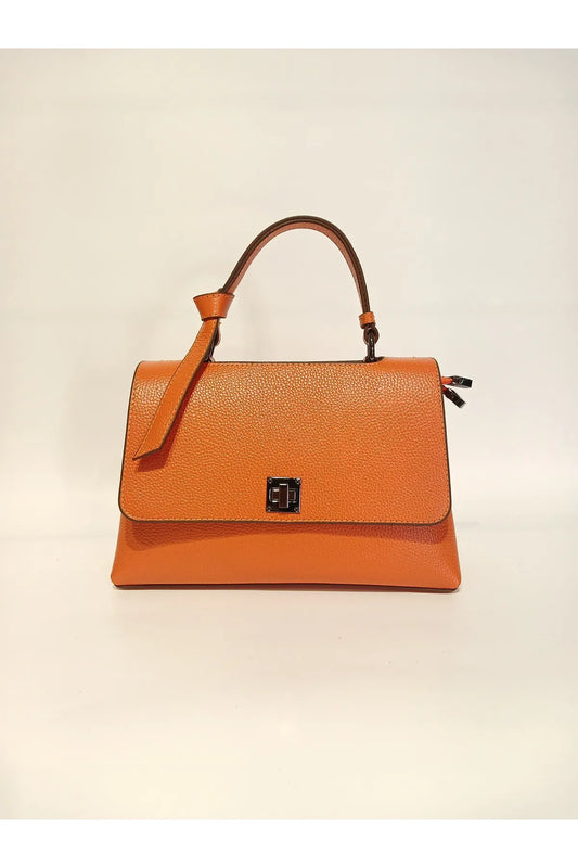 EPHORIA Flap Over Handbag Mini | Orange | Genuine Leather