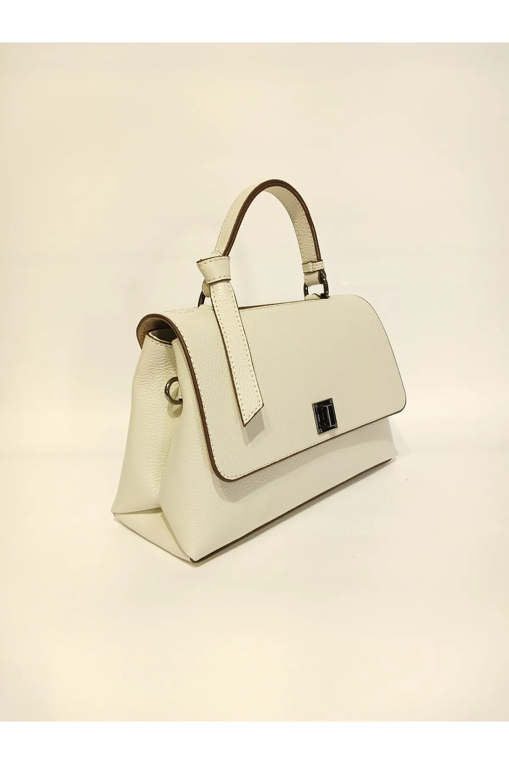EPHORIA Flap Over Handbag Mini | Cream | Genuine Leather