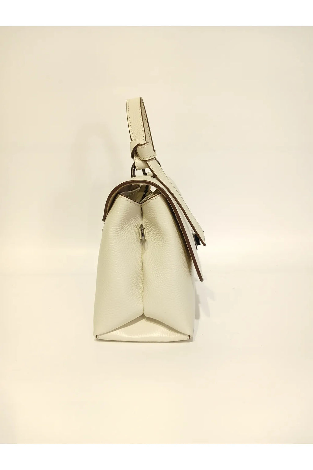 EPHORIA Flap Over Handbag Mini | Cream | Genuine Leather