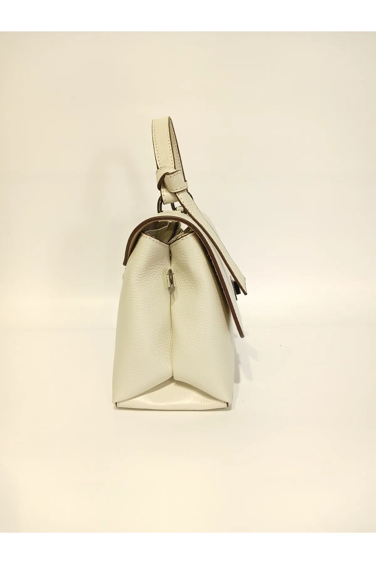 EPHORIA Flap Over Handbag Mini | Cream | Genuine Leather