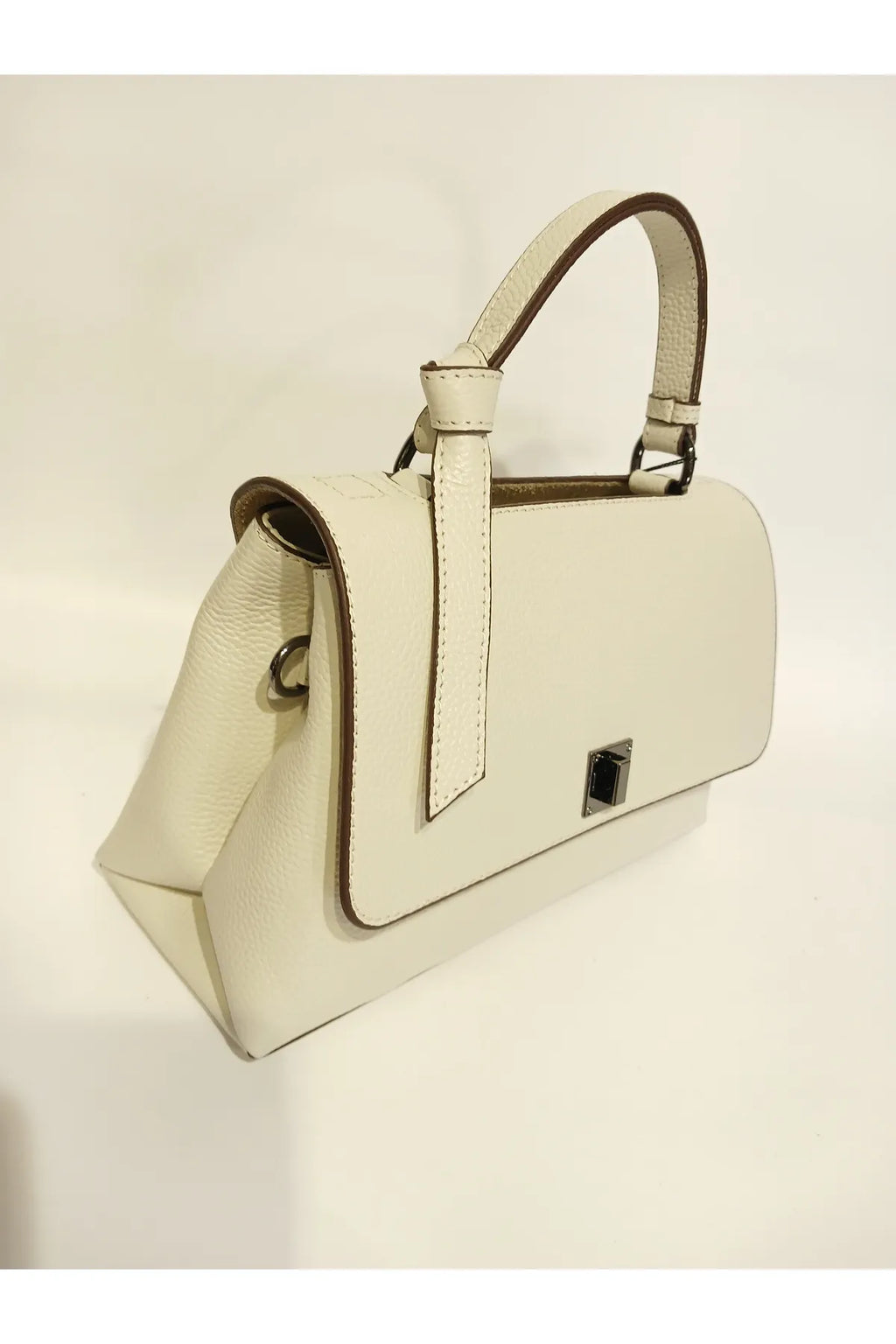 EPHORIA Flap Over Handbag Mini | Cream | Genuine Leather