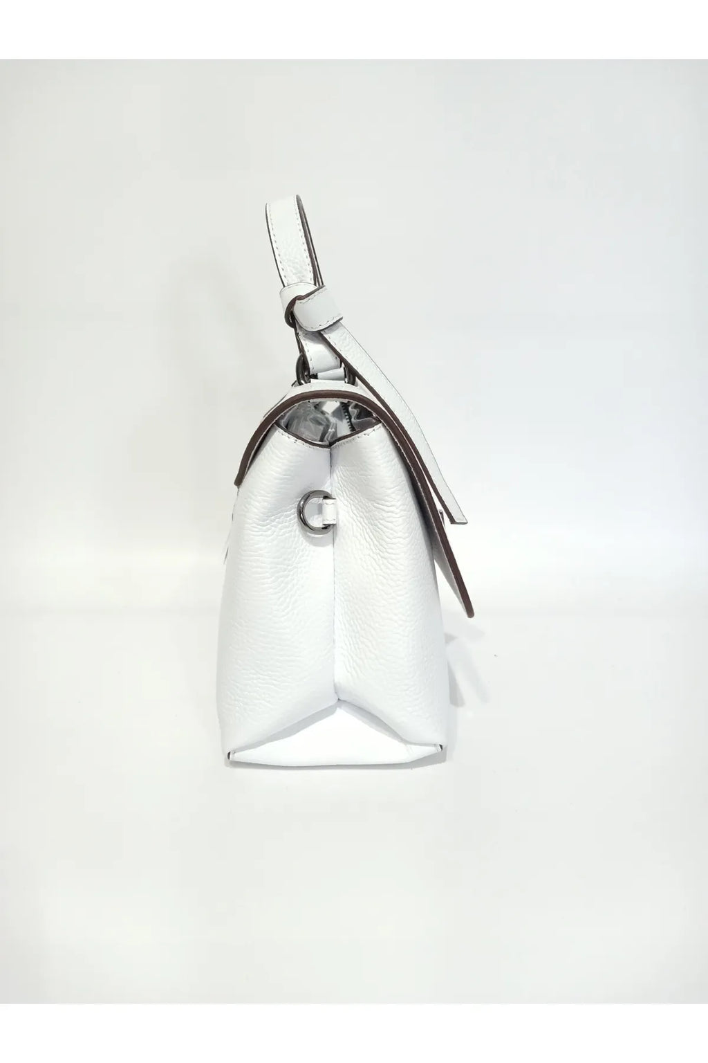 EPHORIA Flap Over Handbag Mini | White | Genuine Leather