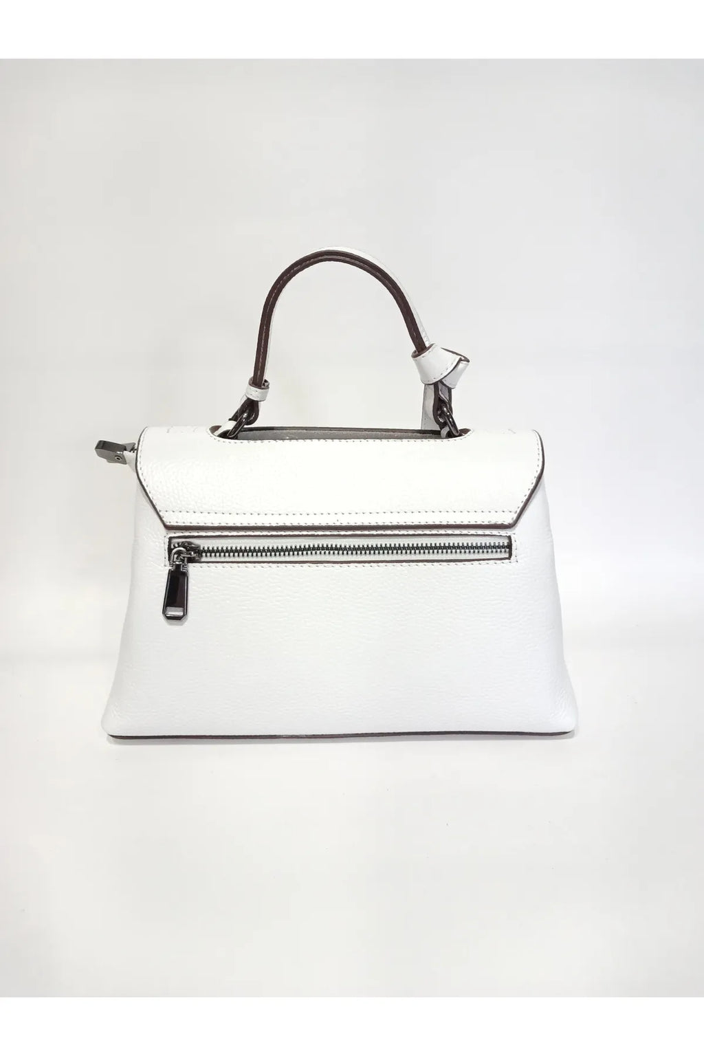 EPHORIA Flap Over Handbag Mini | White | Genuine Leather