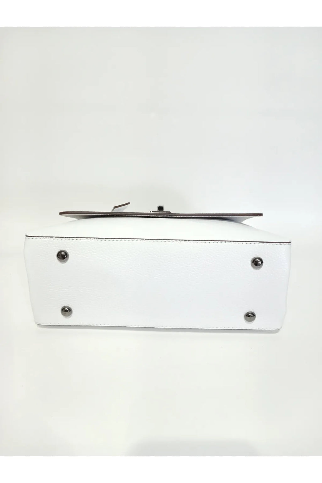 EPHORIA Flap Over Handbag Mini | White | Genuine Leather