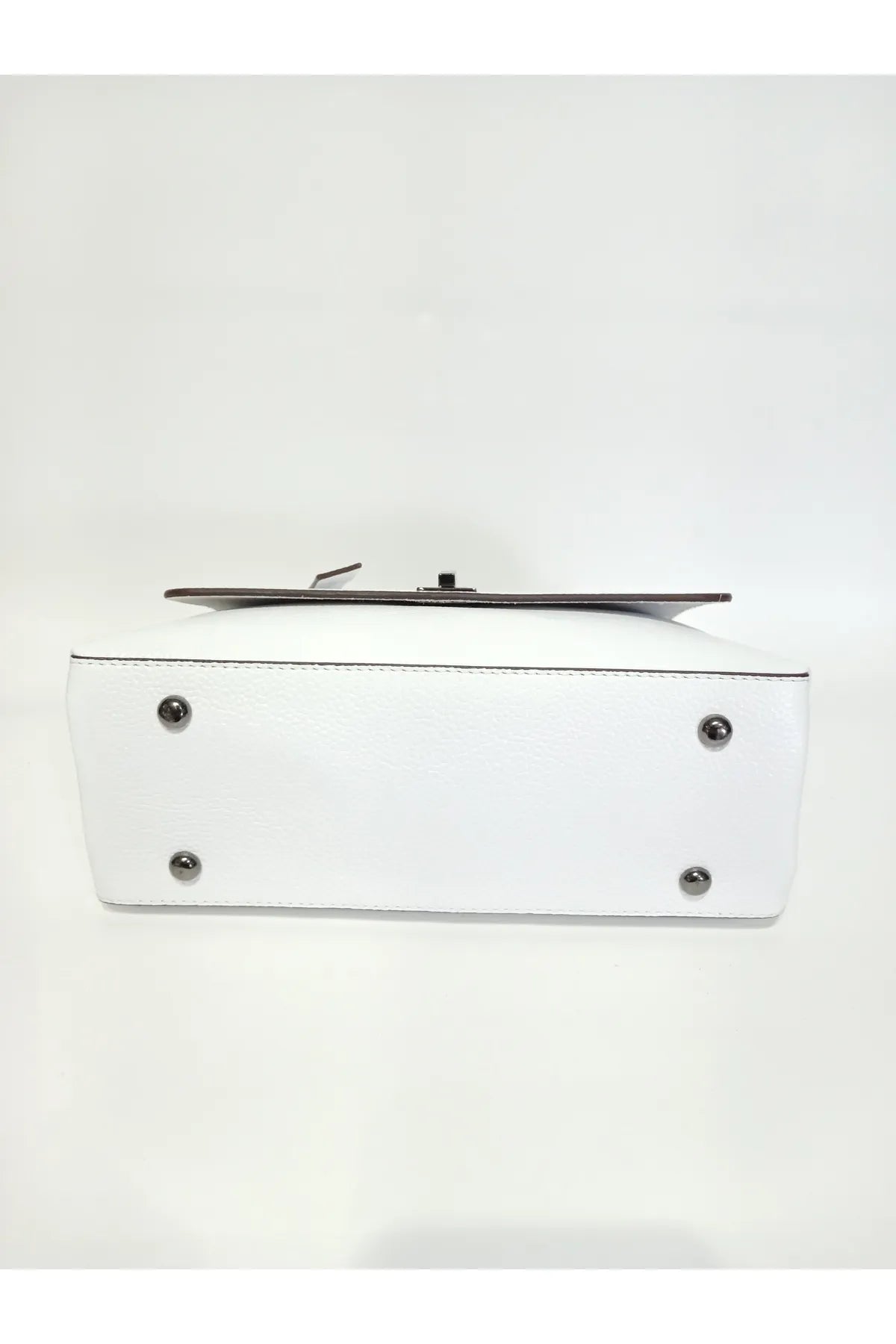 EPHORIA Flap Over Handbag Mini | White | Genuine Leather
