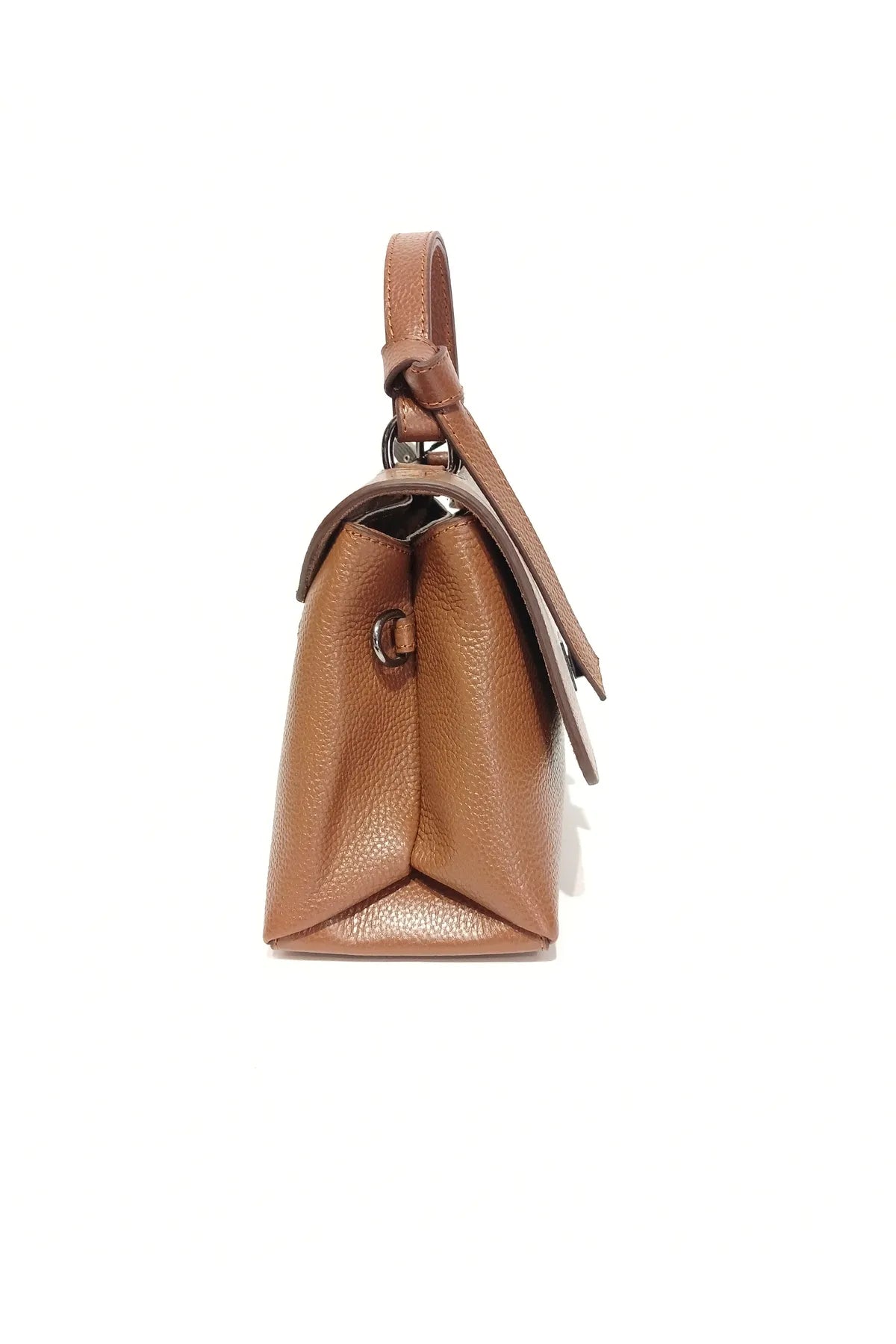 EPHORIA Flap Over Handbag Mini | Tan | Genuine Leather