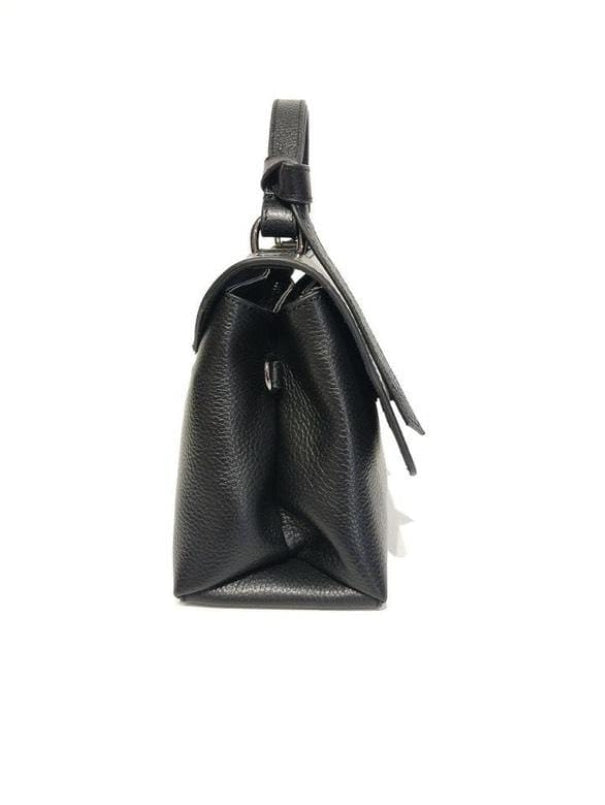 EPHORIA Flap Over Handbag Mini | Black | Genuine Leather
