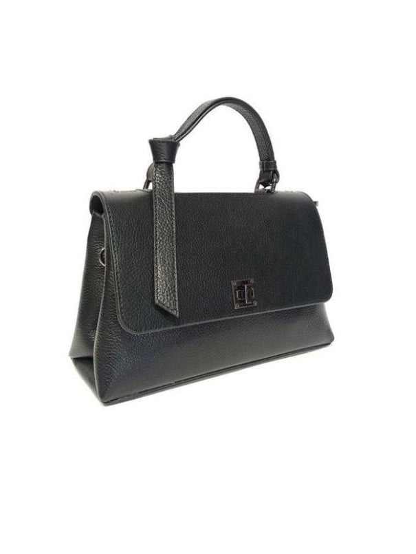 EPHORIA Flap Over Handbag Mini | Black | Genuine Leather