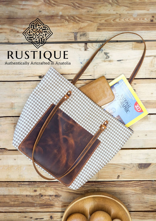 TÜRKAN Houndstooth Tote Bag
