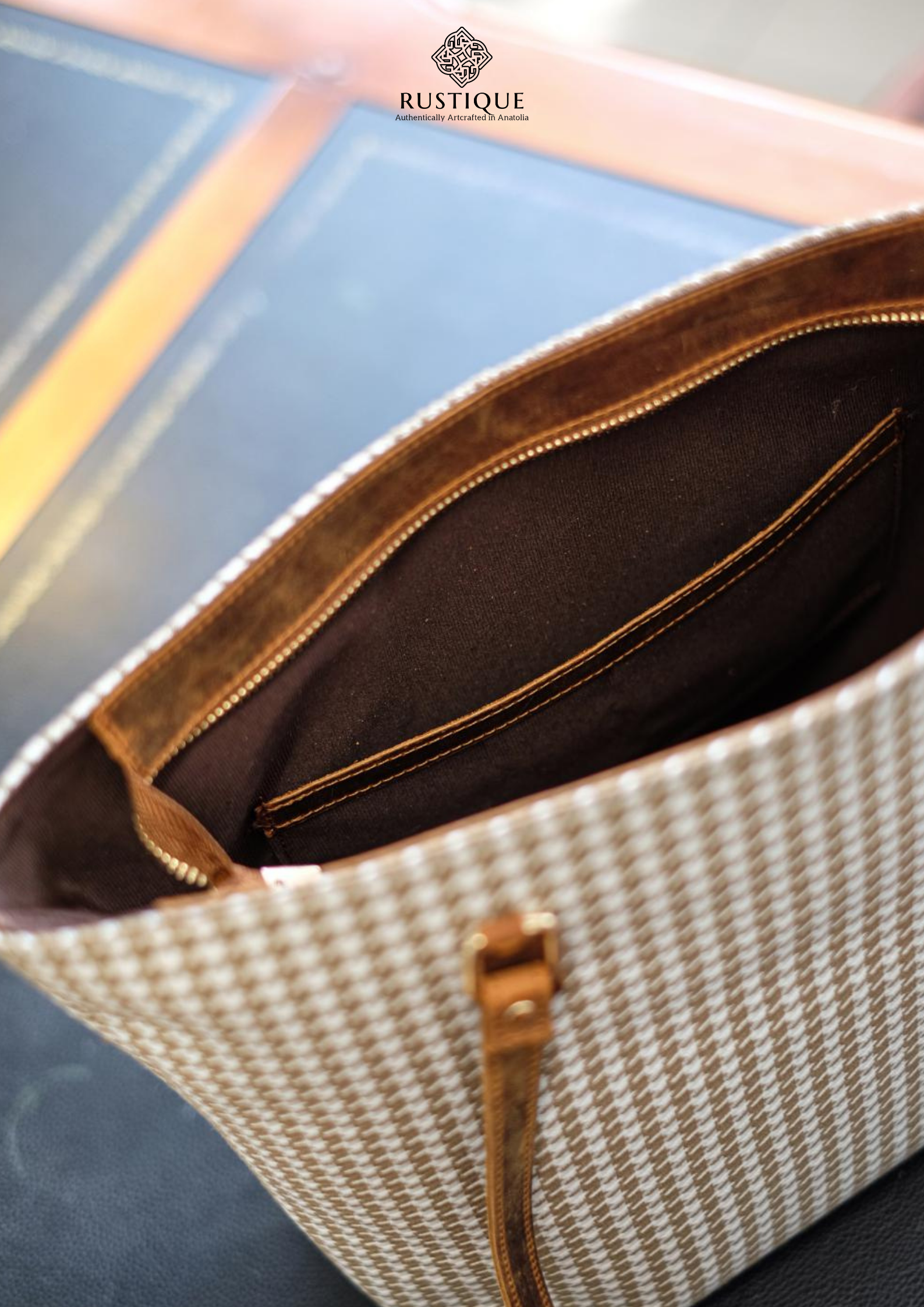 TÜRKAN Tote Bag | Houndstooth Pattern