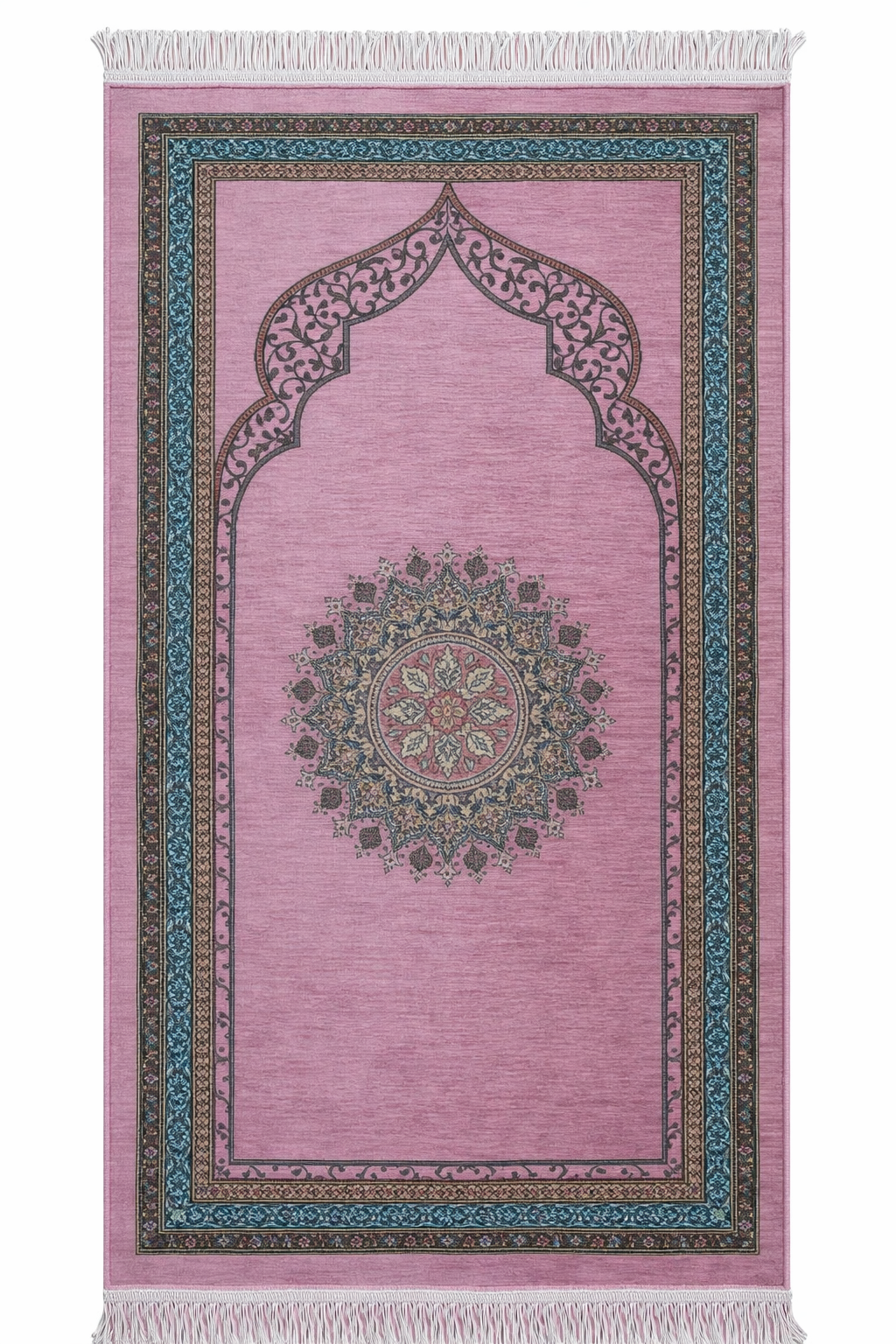 ZAHEER Bamboo Cotton Prayer Rug (Matt) | Pink