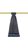 Schwarzer Herren-Seidenschal mit Muster, Fouldard