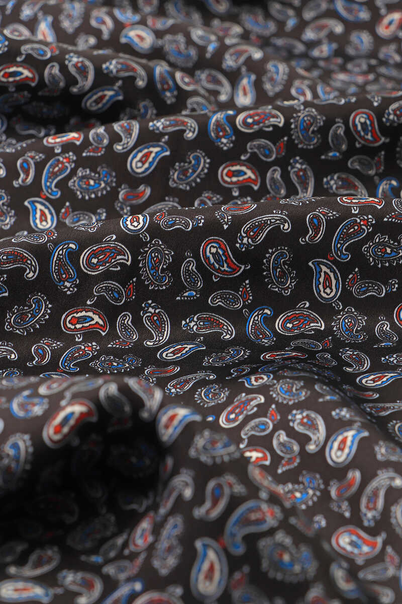 Black Shawl Pattern Men's Silk Fouldard