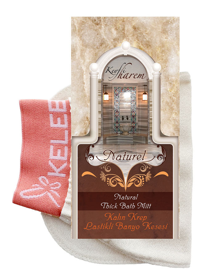 Genuine Thick Crepe Bath Mitt with Wristband