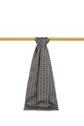Grauer Herren-Seidenfoulard mit Blumenmuster